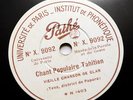 TAHITI MUSEE DE LA PAROLE ET DU GESTE ethnic french 1930 pathe X.9092 78 rpm