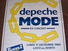 DEPECHE MODE 1 X MON 17th DEC 1984 ZENITH THEATER PARIS 1 X IT'S NO GOOD POSTER
