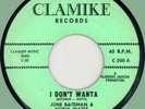 JUNE BATEMAN & NOBLE WATTS I Don't Wanta / Noble's Theme 45rpm Clamike 1964