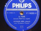 Jacques Brel  DEBUT PREMIER DISQUE RARE 200 EX 1953 PHILIPS LA FOIRE 78 TOURS
