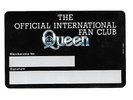 QUEEN 1977 Official Fan Club Un-Signed Membership Card