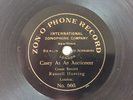Rare 7” Single One Sided Early zonophone Comic Casey Auctioneer Russell Hunting