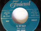 JAMES BROWN 45 I'll Go Crazy / I Know It's True FEDERAL doowop Ws1470