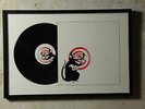 BANKSY ART COVER VINYL DIRTY FUNKER FUTURE - RADAR RAT RED ON WHITE IN FRAME