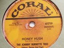 Extremely RARE The Johnny Burnette Trio 78 RPM - Honey Hush - Train Kept ARollin