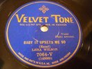BLUES LENA WILSON CLIFF JACKSON Baby It Upsets Me So VELVETONE 7064