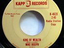 MIKE JOSEPH 45 Just A Dream / King Of Wealth KAPP Teen R&B Rocker promo f3215