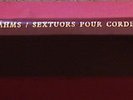 Brahms Sextuors pour Cordes Op18 et Op.36, 2 Rec set, CFD stéréo 2395/2396 NM