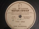 Jehovah’s Witness Watchtower Judge Rutherford The End Rare 78 w/ SLEEVE