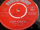 BEATLES PLEASE PLEASE ME SIGNED 45 UK MINT REPLICA EMI ACETATE SINGLE 7INCH 45
