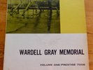 WARDELL GRAY Memorial: Volume One PRESTIGE LP mono W.50th VG+