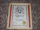 QUEEN, Freddie Mercury, Brian May Roger Taylor, CONVENTION 2000, SIGNED PRIZE