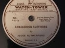Jehovah’s Witness Watchtower Judge Rutherford Armageddon Rare 78 w/ SLEEVE