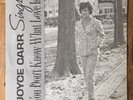 JOYCE CARR Sings: You Don't Know What Love Is LP | Mono Private Press Jazz 1967