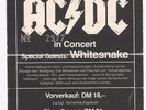 AC/DC  Back In Black Tour 1980  Ticket / Konzertkarte / Eintrittskarte