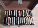 8 Track Tape Case with 31 Tapes Country & Rock  and Roll Artists