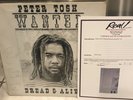 Peter Tosh 33 rpm Lp Record Wanted Dead or Alive H Signed P Tosh)LOA R Epperson.