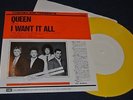 QUEEN - I Want It All - rare yellow 7 inch vinyl Promo Toshiba - EMI coloured