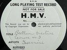 Beethoven: Leonore Overture No. 3 - Toscanini **HMV White Label Test Press**