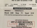 Beyonce and Jay z – OTR II Two Tickets Friday 15th June 2018 LONDON SEATED x2
