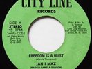 JAH I MAZ Freedom Is A Must CITY LINE ROOTS REGGAE WACKIE'S 45 Hear