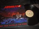 ANNIHILATOR Set the world on fire LP vinyl 1st press Roadrunner 1992 TESTED VG+