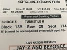 Beyonce Jay Z OTR|| Tickets London Stadium Sat 16th June Seated In Hand