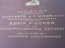 MOZART CONCERTO IN C MINOR FOR PIANO & ORCHESTRA EDWIN FISCHER HMV DB3339-3342