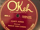 Okeh 40038 FIDDLIN' JOHN CARSON Casy Jones 1923 78 rpm E+ Country