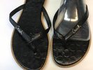Coach 'Devylnn' 7.5  Sandal Black Pattern Ladies Flip Flops