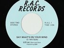 Modern Soul 45 - D. Watson - Say What's On Your Mind - R.A.C. - VG++ mp3