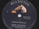 Harry Belafonte – 78 rpm RCA Victor 420-0321: Shenandoah/Scarlet Ribbons; E+