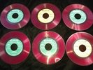 Seeburg Background Music Library Six 45 RPMs Red Vinyl 1954 Early Numbers