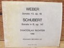 SVIATOSLAV RICHTER LP PRIVATE PRESS PENZANCE #22 WEBER OP. 49 SCHUBERT OP. 147