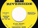 RARE JAZZ 45 THELONIOUS MONK Blue monk RIVERSIDE DEMO LISTEN