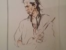 Rare KEITH RICHARDS Voodoo Art Print RONNIE WOOD Rolling Stones facs signature