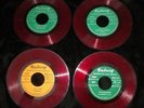 Seeburg Background Music Library Four 45 RPMs Red Vinyl 1954 Early Numbers