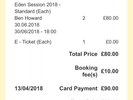 TWO Ben Howard Tickets Eden Project Saturday 30th June