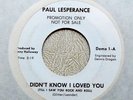 PAUL LESPERANCE: Didn't Know I Loved You 45 powerpop wave hear