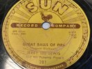 Rare Rock 'n Roll 78 RPM Jerry Lee Lewis - Great Balls Of Fire - Sun # 281 10
