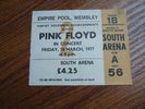 PINK FLOYD - RARE TICKET STUB - EMPIRE POOL WEMBLEY - FRIDAY 18 MARCH 1977