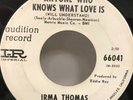 IRMA THOMAS 45 RPM PROMO ANYONE WHO KNOWS WHAT LOVE IS / TIME IS ON MY SIDE