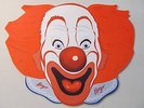 early 1950's BOZO CLOWN paper face mask with CAPITOL RECORDS ad on reverse. MINT