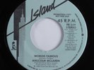 Rap Electro 45 MALCOLM MCLAREN Worlds Famous ISLAND VG+ promo HEAR