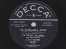 Caterina Valente & Chet Baker – 78 rpm Decca 30025: I’ll Remember April/Ev’rytim