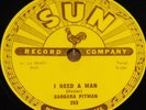 BARBARA PITMAN   I NEED A MAN b/w NO MATTER TO BLAME   USA SUN 78 RPM E+ EX PLUS