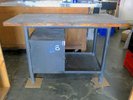 Vintage Industrial Work Bench / Desk from Czech Republic Workbench Timber Steel