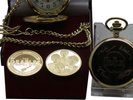 SIGNED THE BEATLES Gold Pocket Watch and Coin Gift Set Lux Case John Paul Ringo
