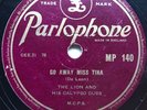 THE LION & HIS CALYPSO CUBS - ‘GO AWAY MISS TINA’ PARLOPHONE MP140 RARE