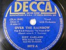 *HEAR* Decca 2672 Judy Garland OVER THE RAINBOW 1939 Scarce 78 rpm Wizard of Oz